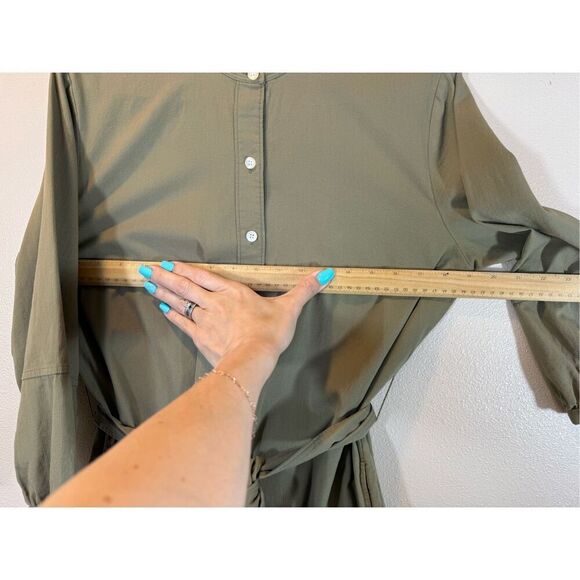 Everlane Collarless Cotton Button Up Shirt Dress with Pockets Women’s Size 4US - Picture 10 of 11